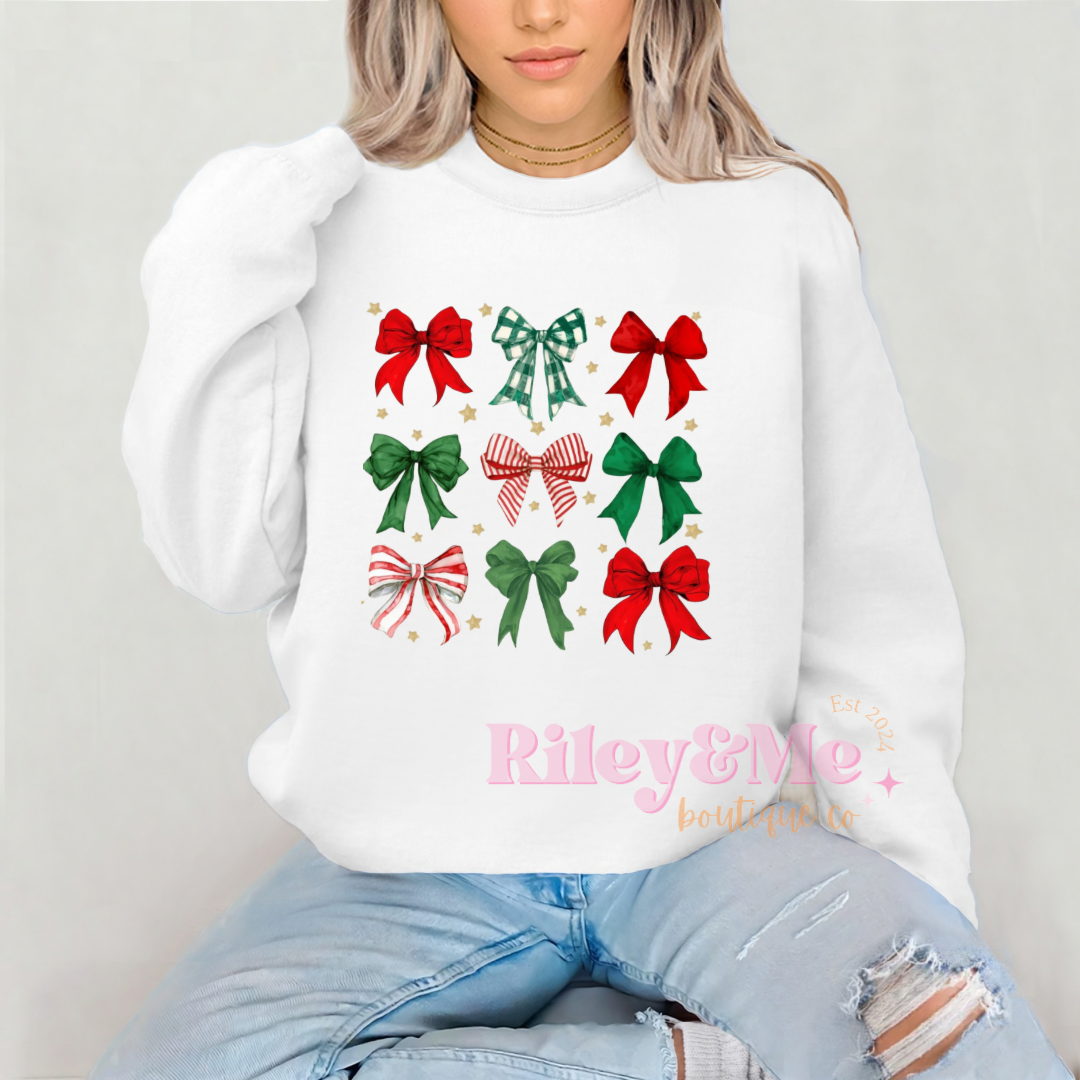 Christmas Croquette Bows Sweatshirt