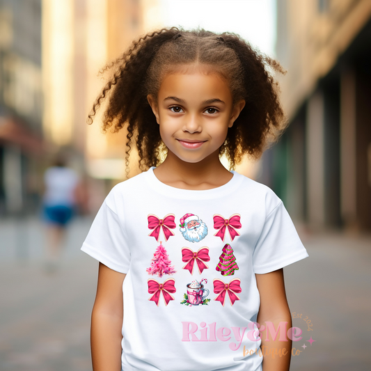 Girls Christmas Coquette Tee