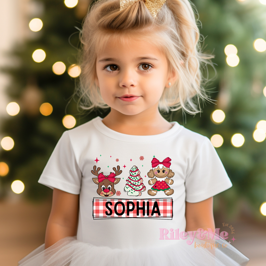 Girls Personalized Christmas Tee