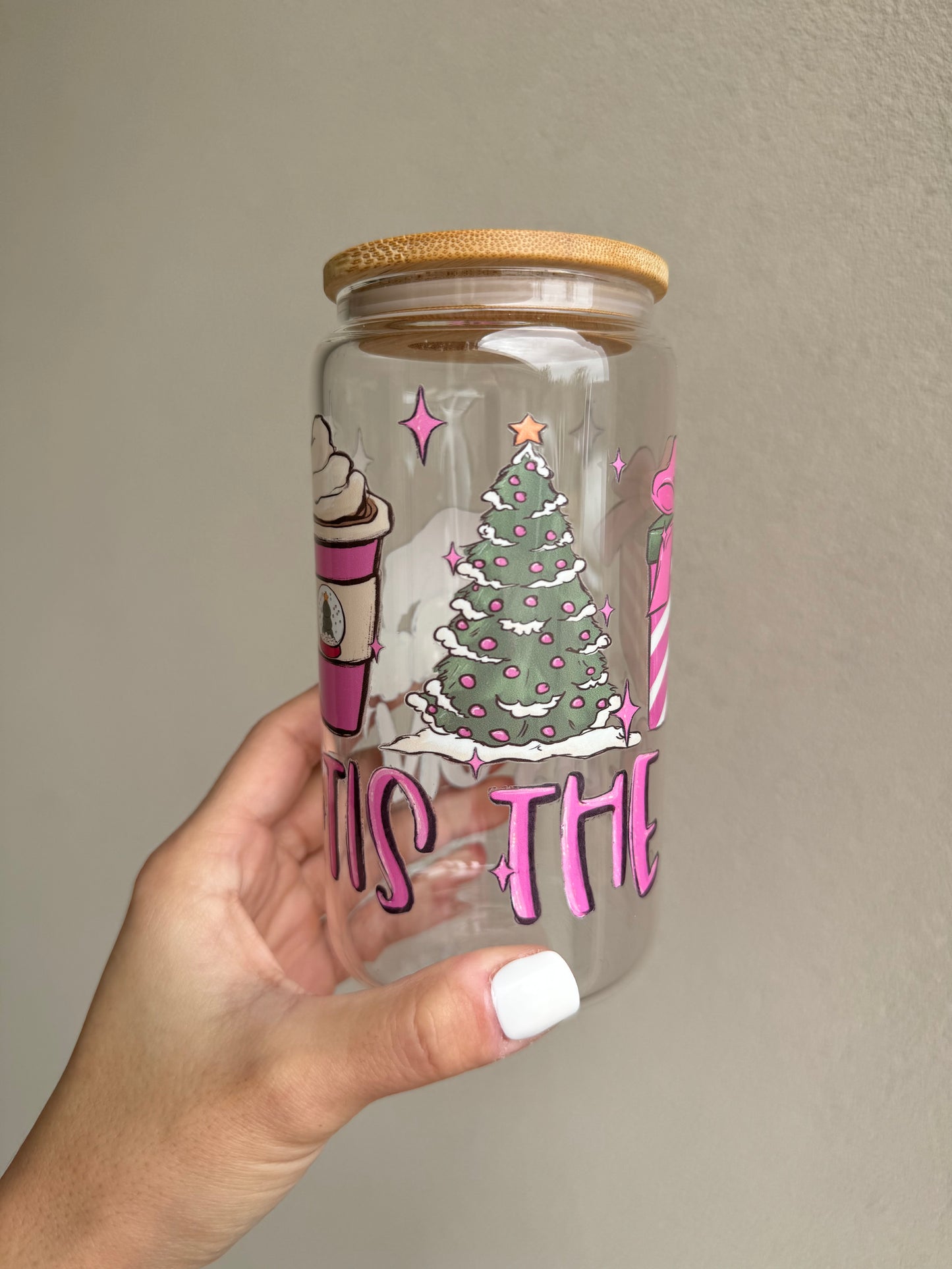 Tis The Season 16oz Glass Tumbler