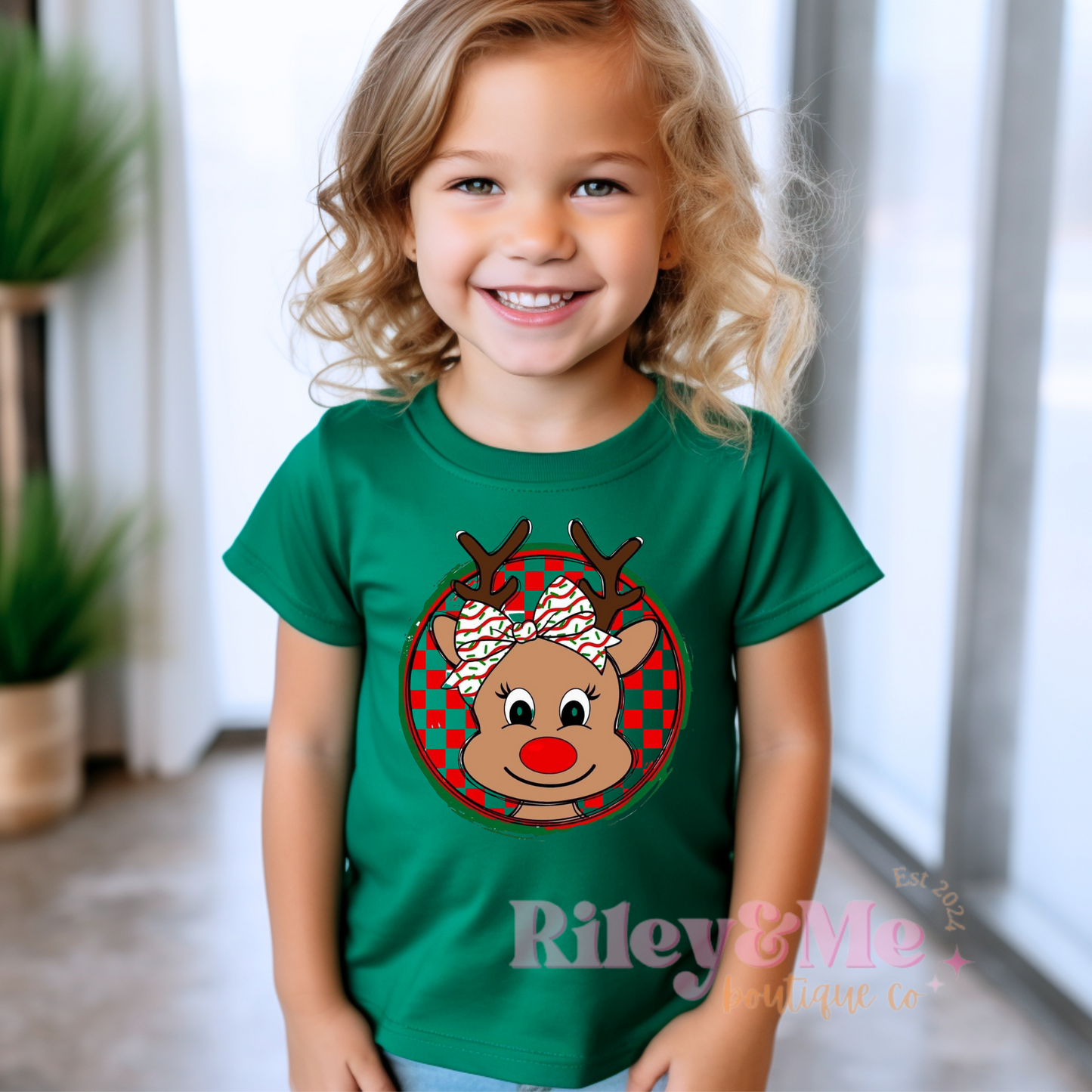 Girlie Rudolph Christmas Tee